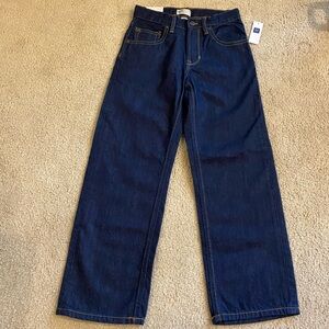 Gap boys jeans loose fit dark denim size 8 straight leg NWT